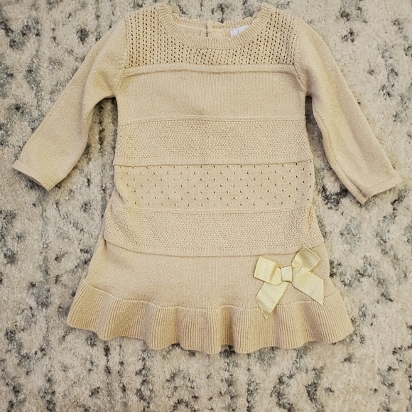Zip Zap Sweater Dress Baby 9M Knit Tan - Picture 7 of 7